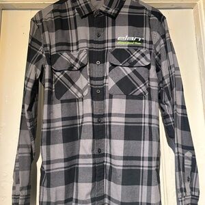 Elan Black and Gray Plaid Casual Shirt